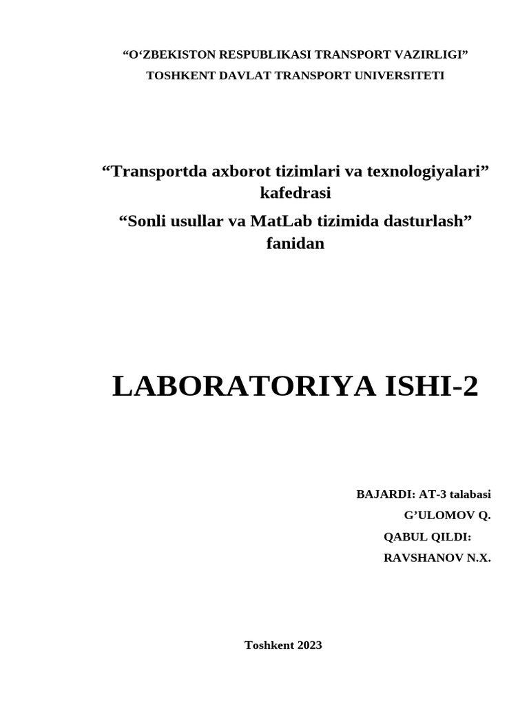 Matlab 2 | PDF