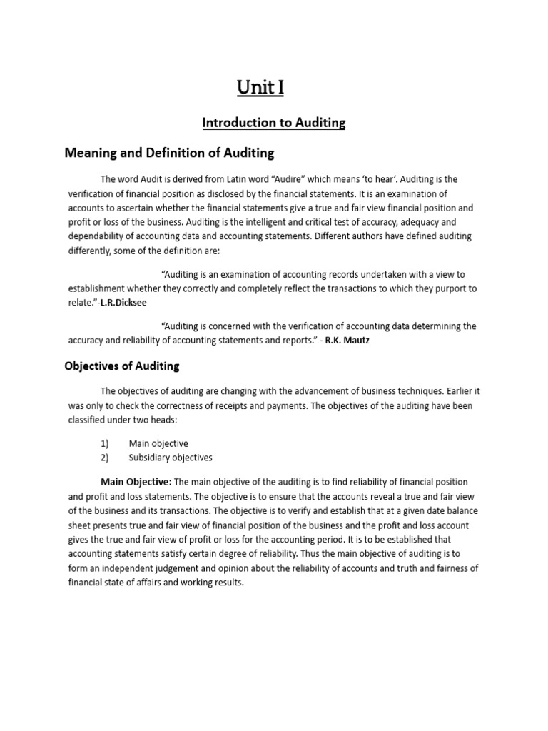 Introduction to Auditing Basics | PDF | Audit | Internal Control