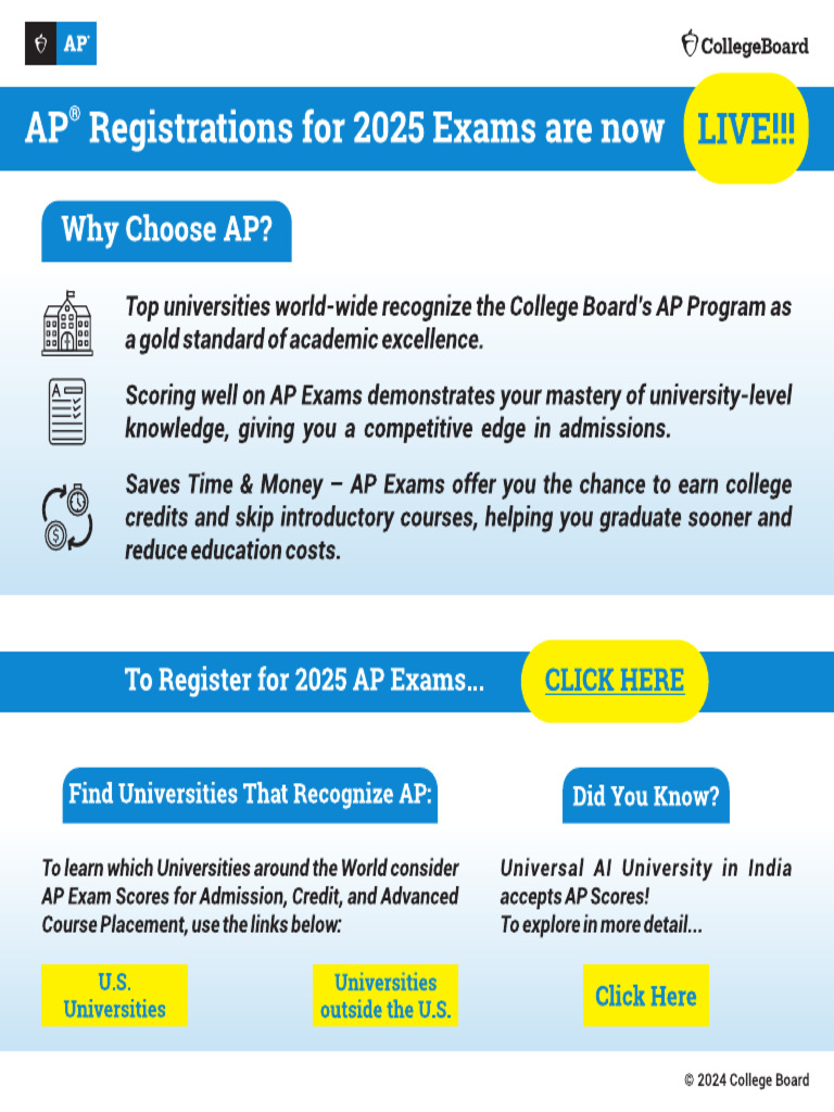 AP 2nd Registration Window - 2025 Exams | PDF