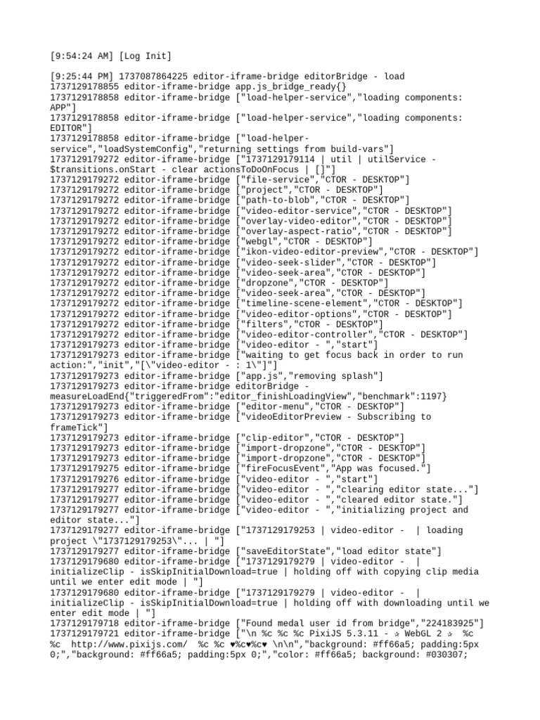 Video Editor Load and Initialization Logs | PDF | Computer File Formats ...