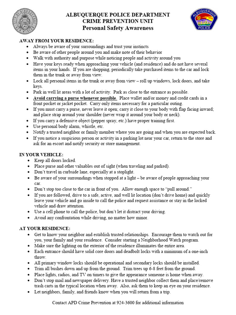 Personal safety pdf