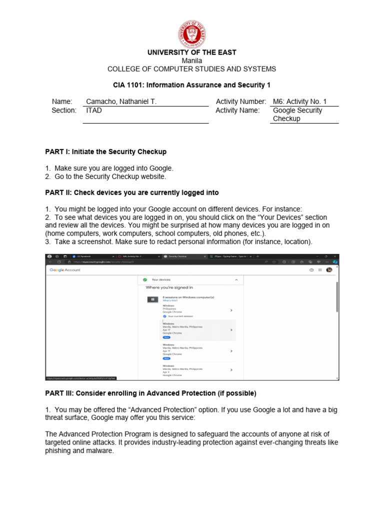 Google Security Checkup Guide | PDF | Security | Computer Security