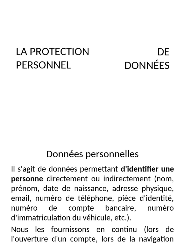 La Protection Des Données Personnelles | PDF | Vie privée et informatique