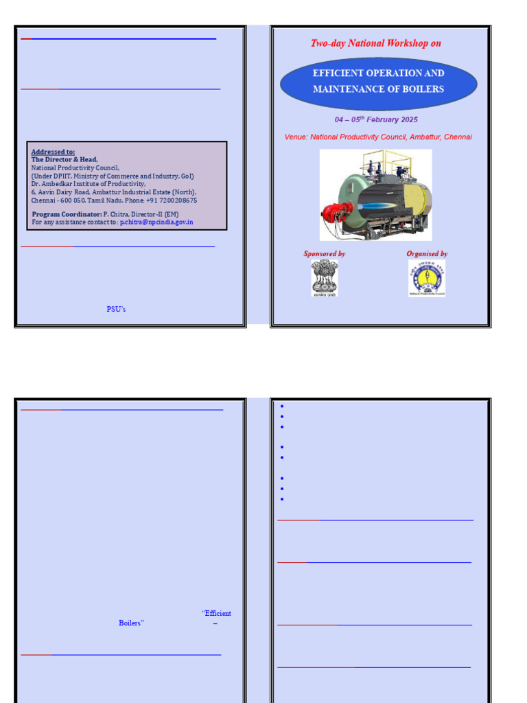 Efficient Boiler Operation Workshop 2025 | PDF | Boiler | Energy Conversion