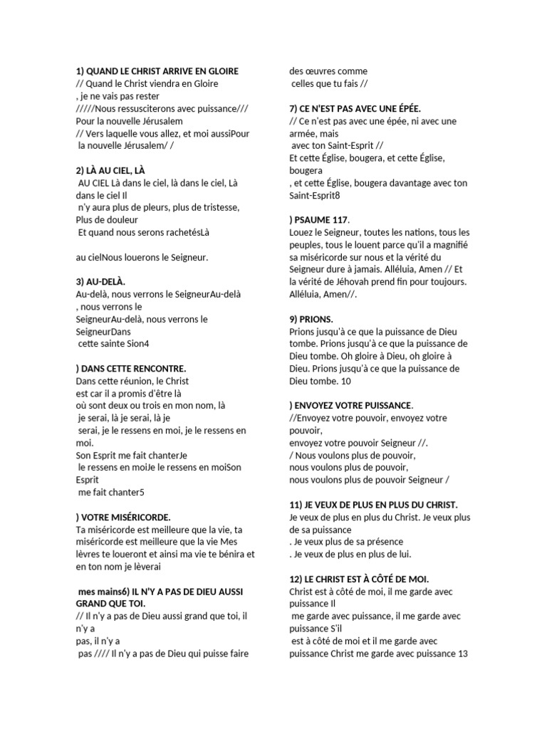 Célébration de la foi chrétienne en chants | PDF | Jésus | Dieu