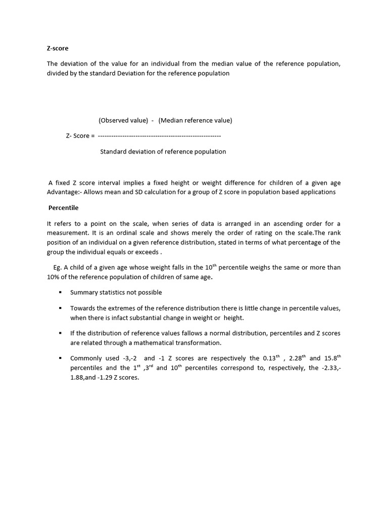 Z-Score and Percentile Explained | PDF
