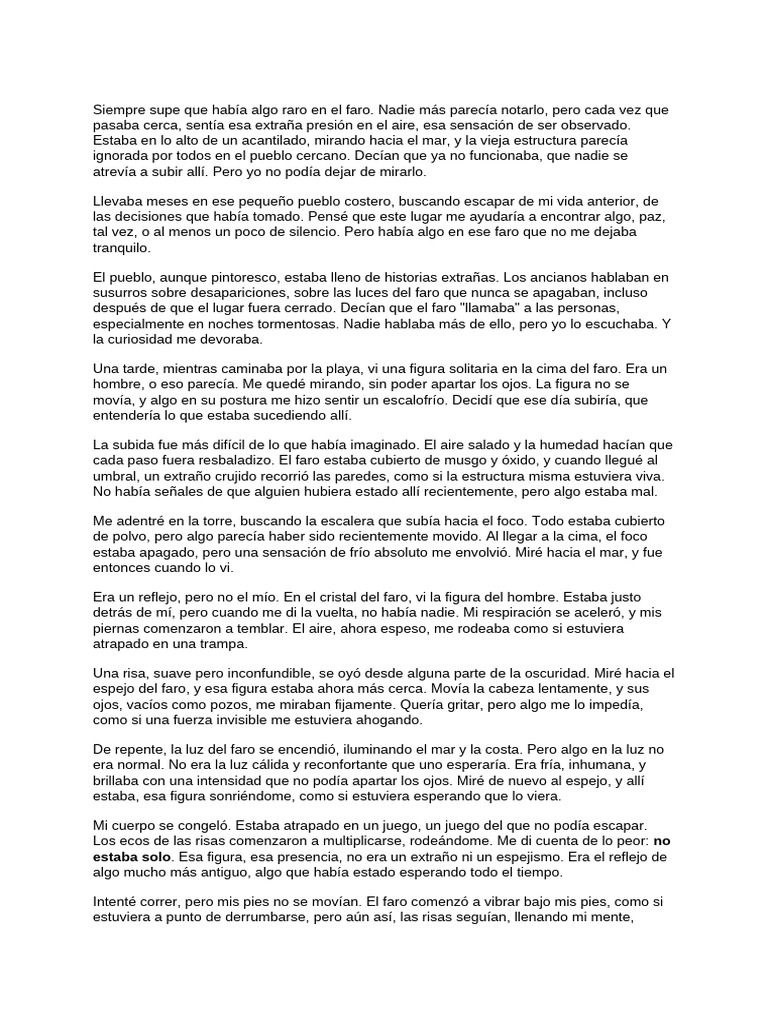 Siempre Supe Que Había Algo Raro en El Faro | PDF