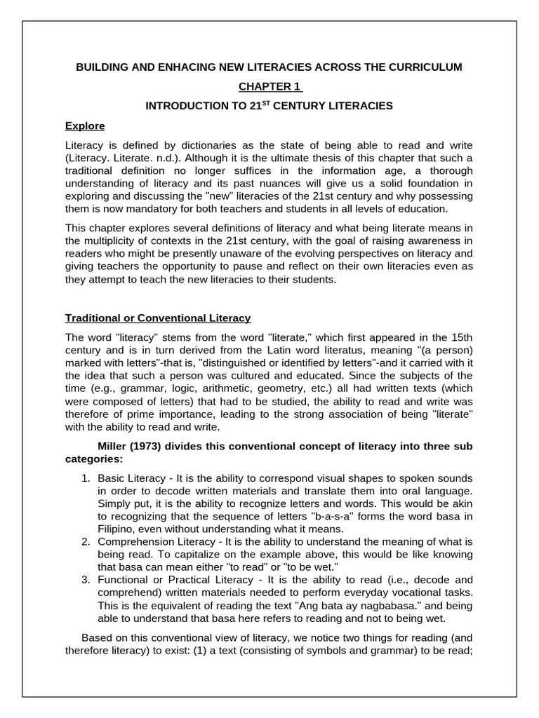 21st Century Literacy: Evolving Definitions | PDF | Literacy ...