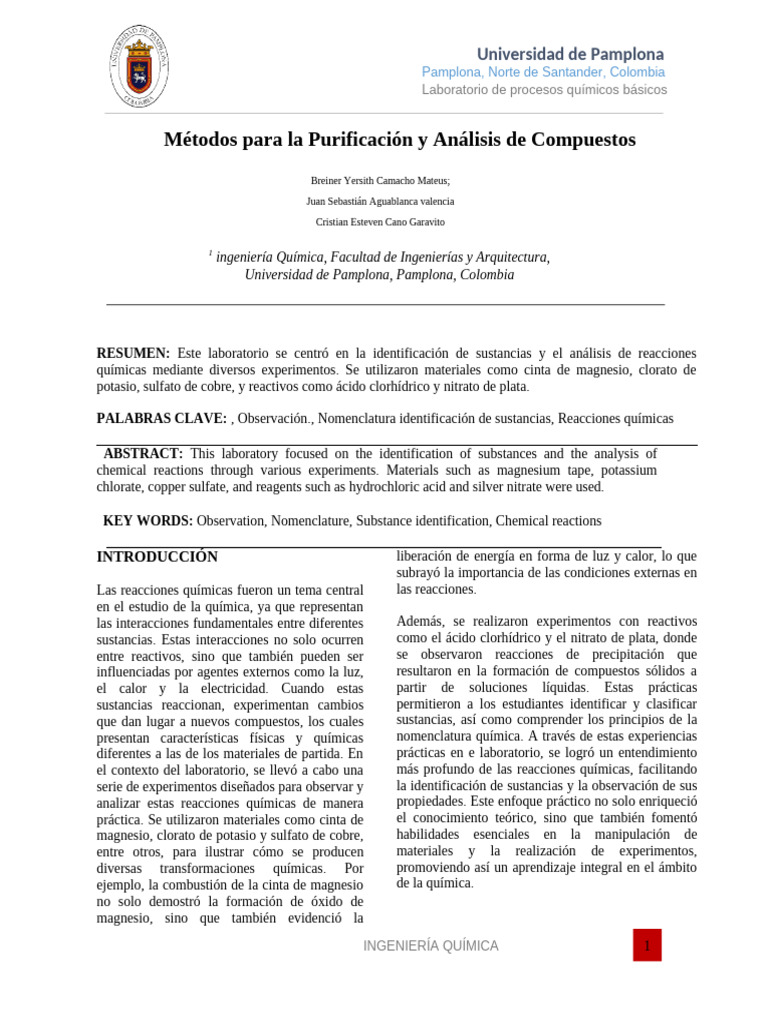 N6 Terminad | PDF | Precipitación (Química) | Cloruro
