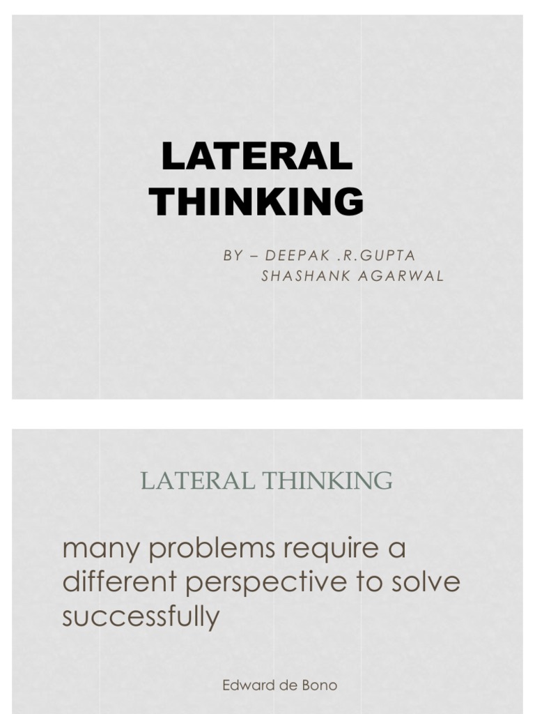 Lateral Thinking
