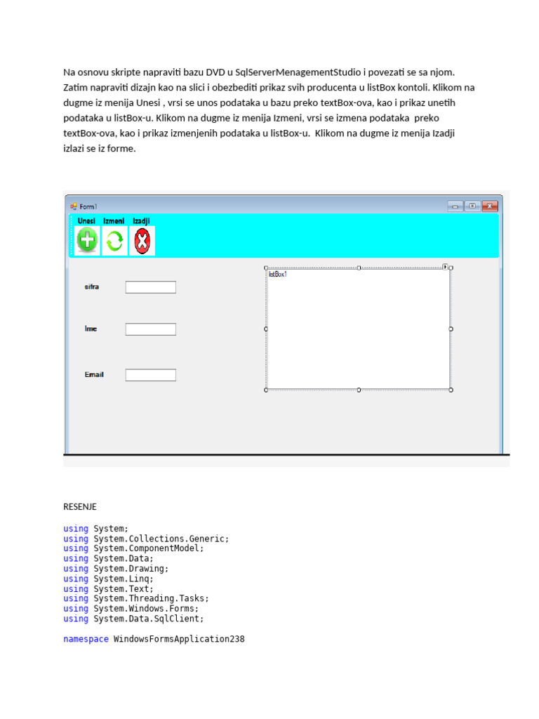 Zadatak DVD - Resen Preko Listbox-A | PDF | Computer Programming ...