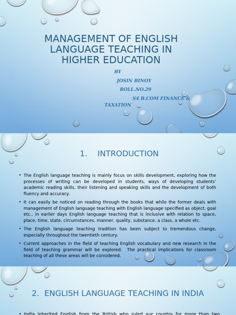 Old PPT On Management of English Language Teaching in | PDF | Language ...