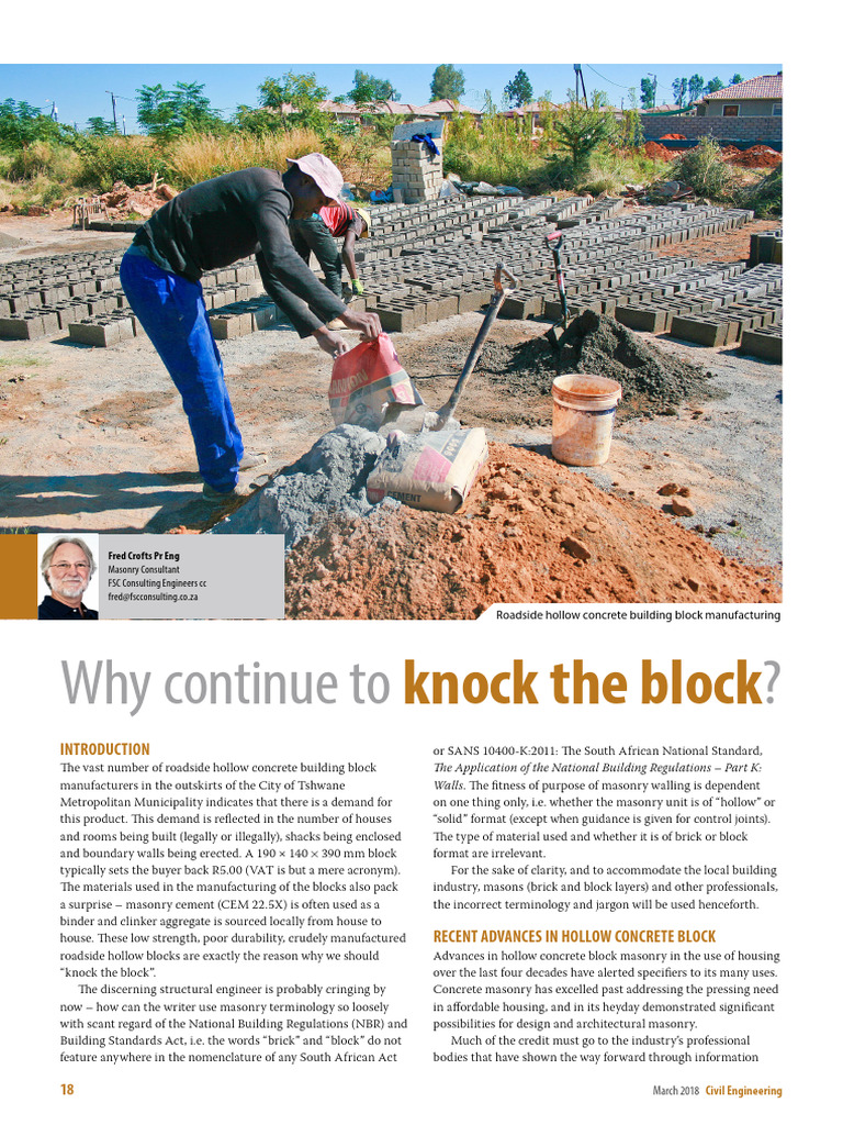 March 2018 J18 Struct KnockBlock As PUBLISHED | PDF | Masonry | Concrete