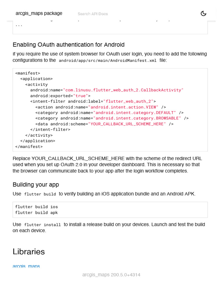 OAuth Setup for ArcGIS Maps API | PDF