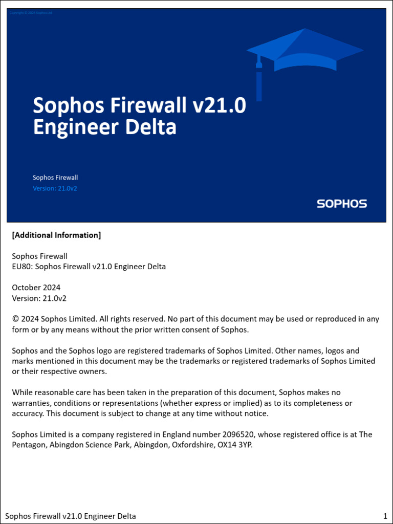 EU80 21.0v2 Sophos Firewall v21.0 Engineer Delta | PDF | Ip Address ...