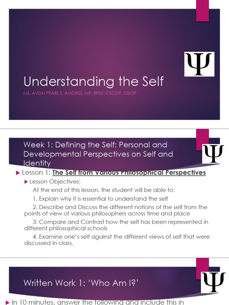 1 Understanding the Self Module 1 | PDF | Soul | Philosophy Of Self
