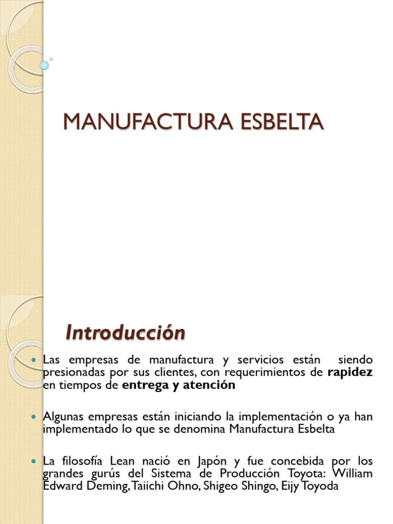 Estrategias de Manufactura Esbelta | PDF | Six Sigma | Lean Manufacturing