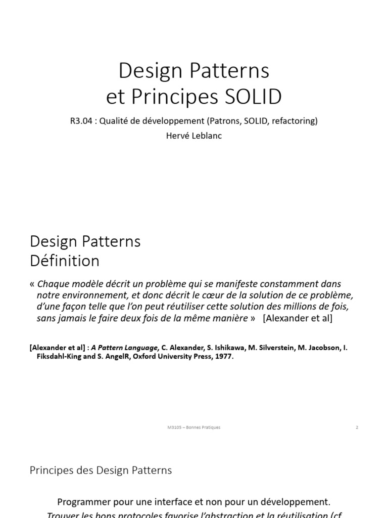 Design Patterns et Principes SOLID | PDF | Java (Langage de ...