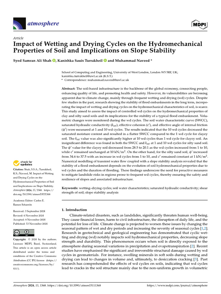 Impact of Wetting and Drying Cycles On The Hydromechanical Properties ...