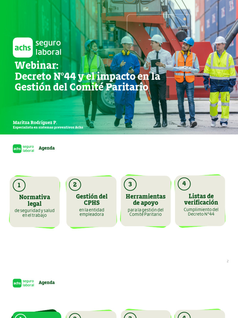 Webinar Decreto Supremo 44 Para Cphs | PDF | Seguridad y salud ...
