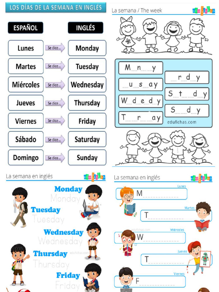 Dias de La Semana en Ingles | PDF