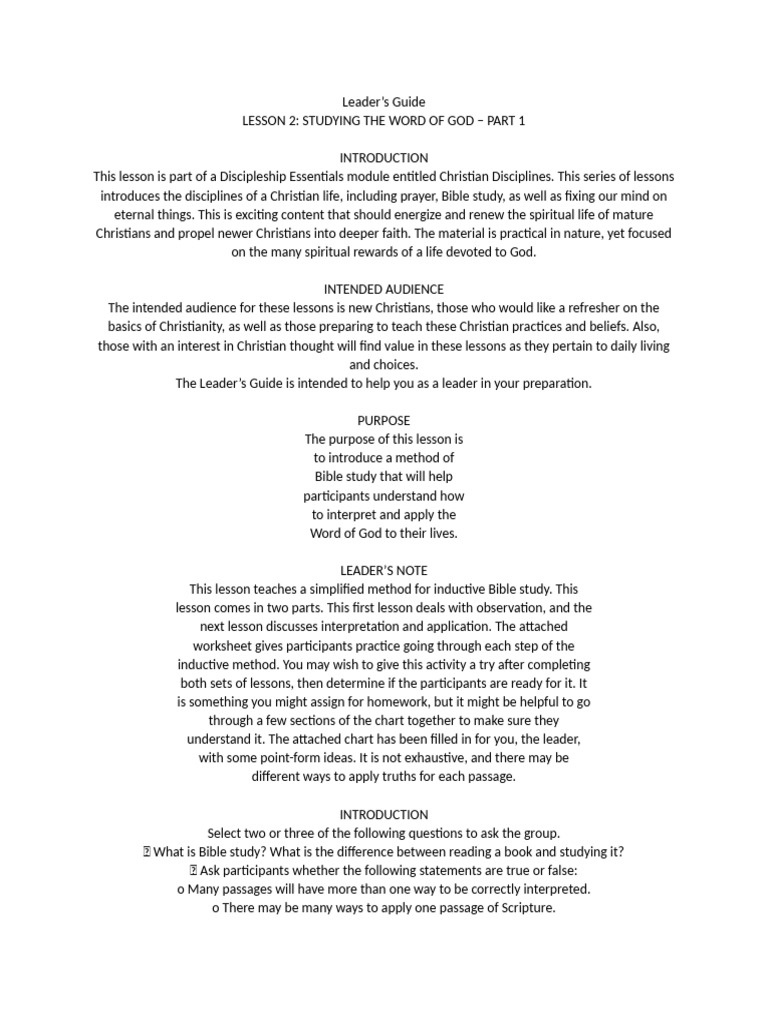 Inductive Bible Study Method Guide | PDF | Bible | Inductive Reasoning