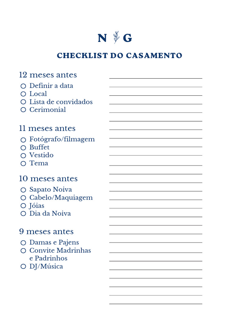 Checklist Completo para Casamento | PDF