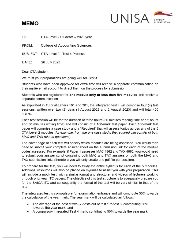 CTA Level 2 Test 4 Instructions 2023 | PDF | Plagiarism | Computing
