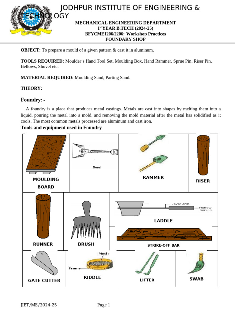 Foundry Workshop Practices Guide | PDF | Foundry | Building Materials