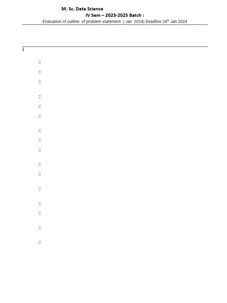 Data Science Project Evaluation Criteria Pdf Methodology