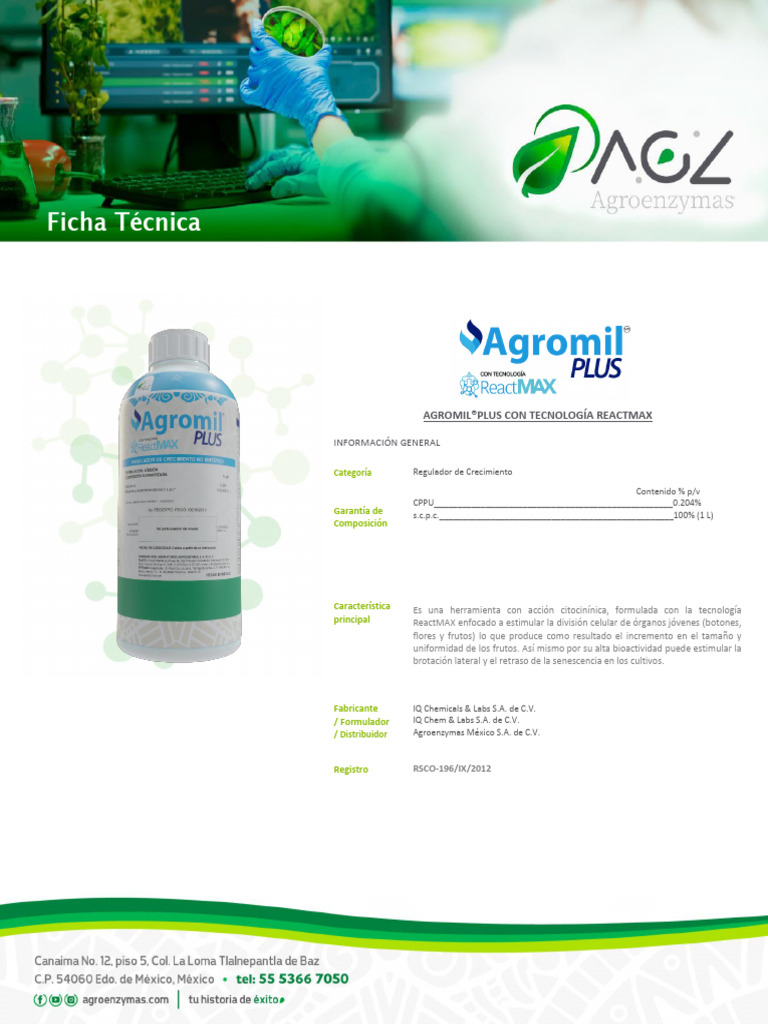 Agromil®PLUS: Regulador de Crecimiento Eficaz | PDF