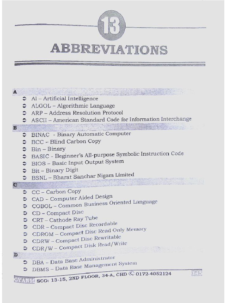 COMPUTER FULL FORM | PDF