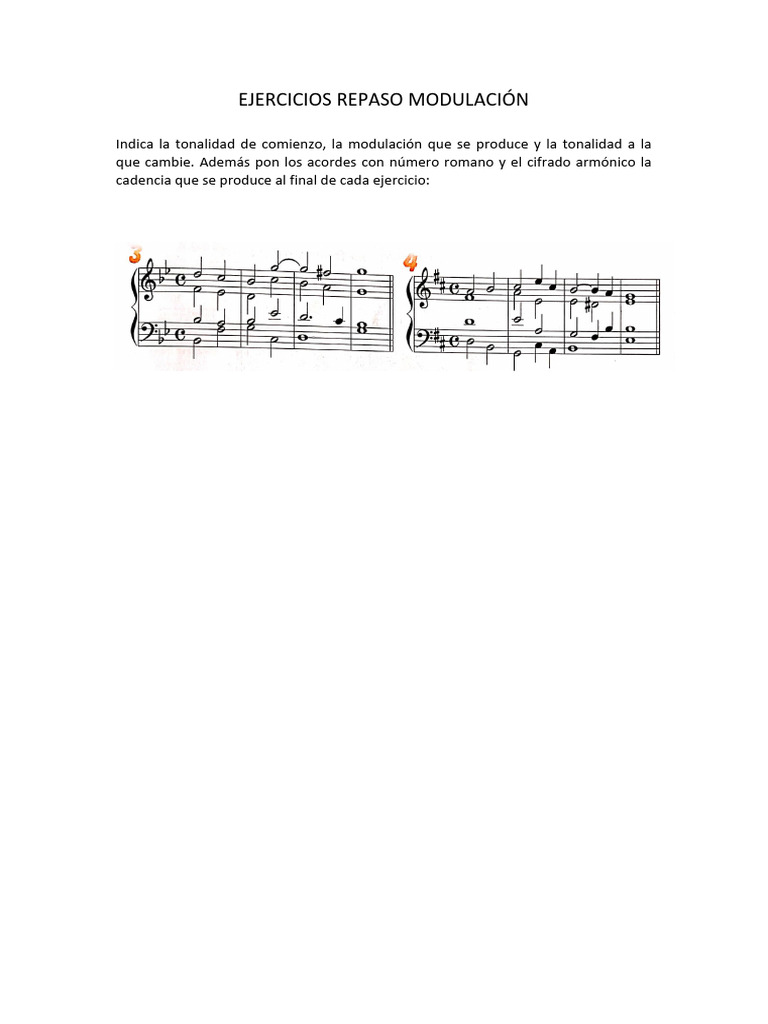 Ejercicios de Modulación Musical | PDF