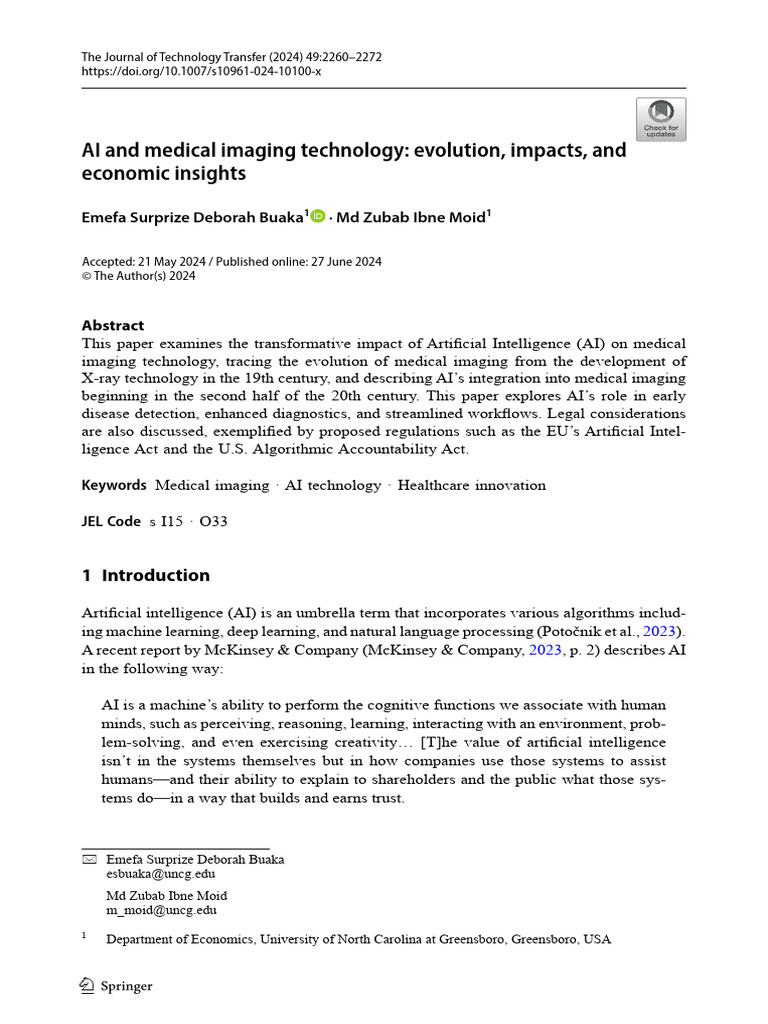 AI's Impact on Medical Imaging Evolution | PDF | Artificial ...
