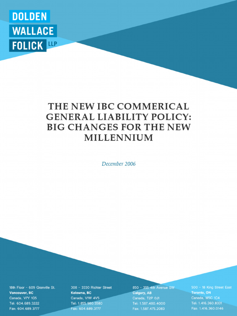 New IBC CGL Policy Changes Explained | PDF | Liability Insurance ...