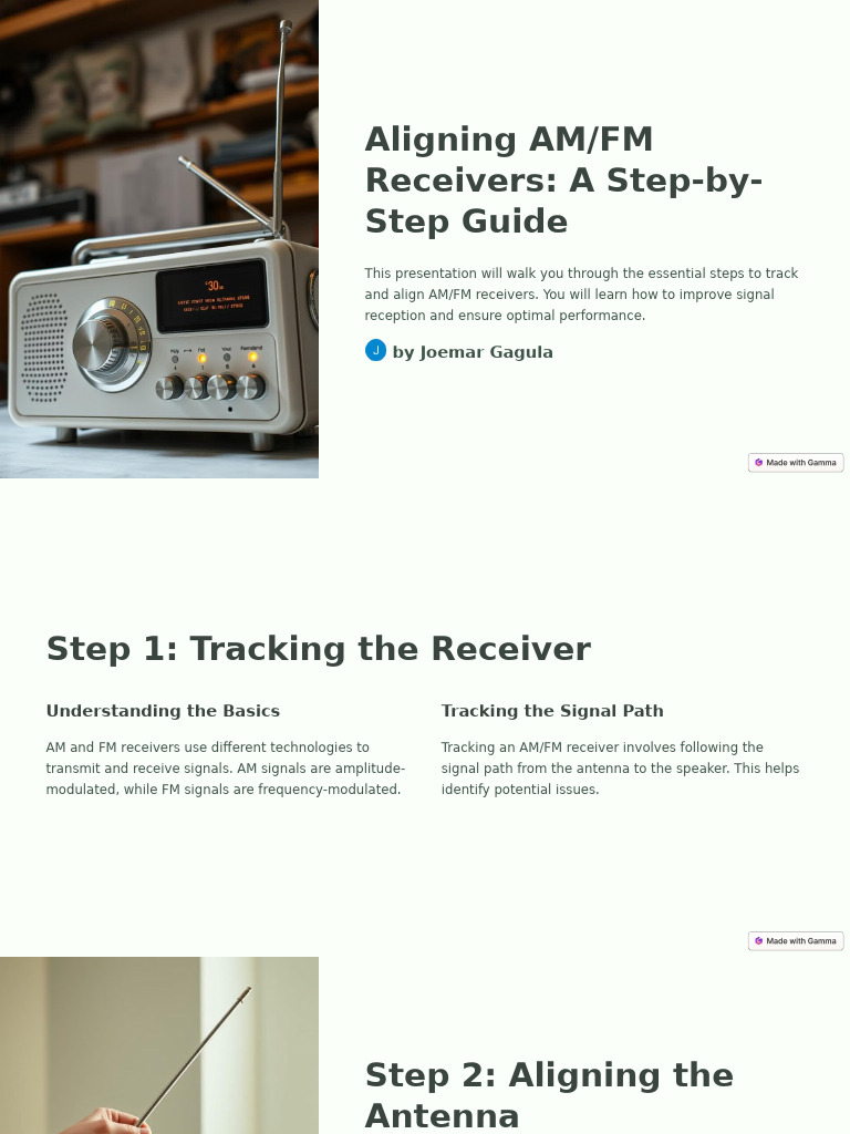 Aligning AM/FM Receivers Guide | PDF | Frequency Modulation | Amplifier