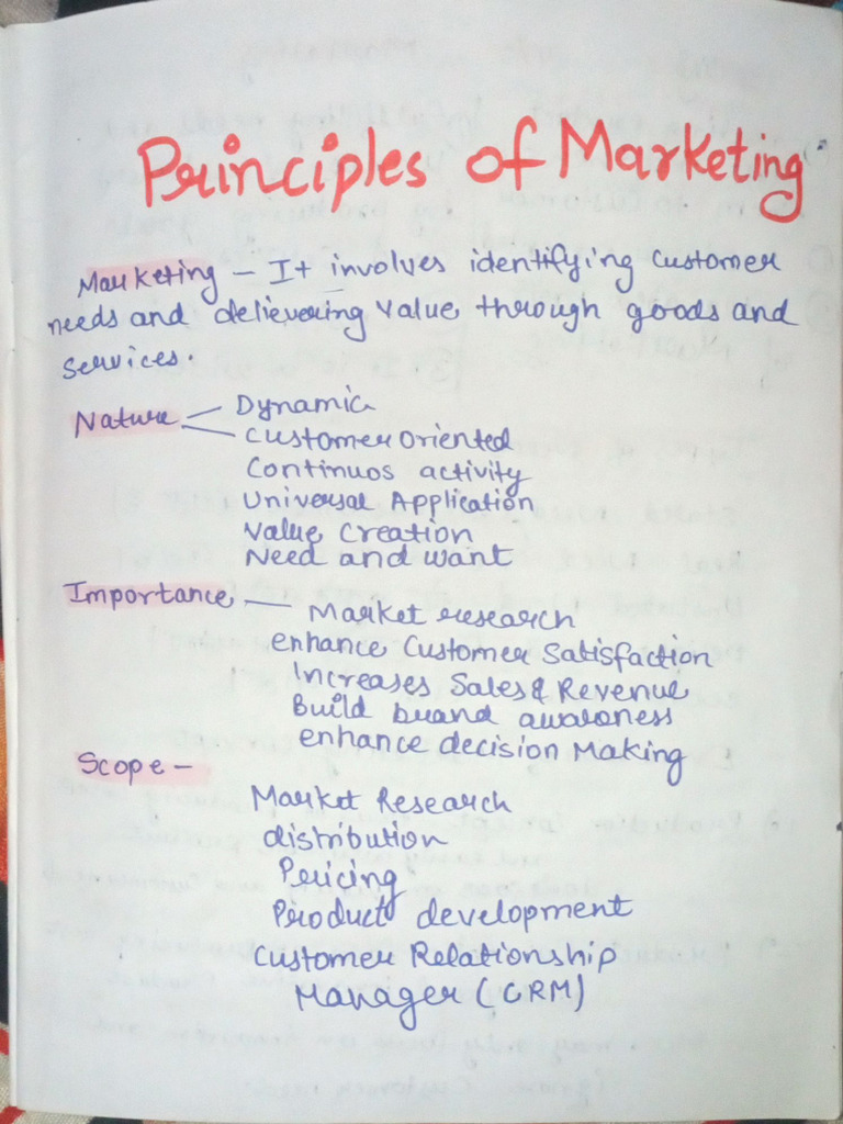 Principles of Marketing Notes | PDF