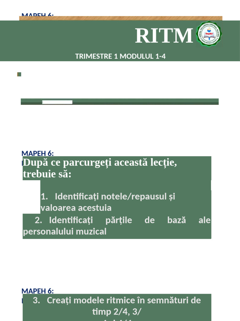 Crearea de Modele Ritmice Mapeh 6 | PDF