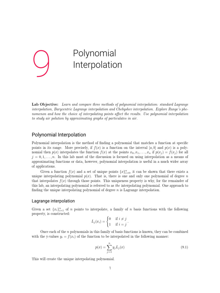Polynomial Interpolation Methods Explained | PDF | Interpolation ...
