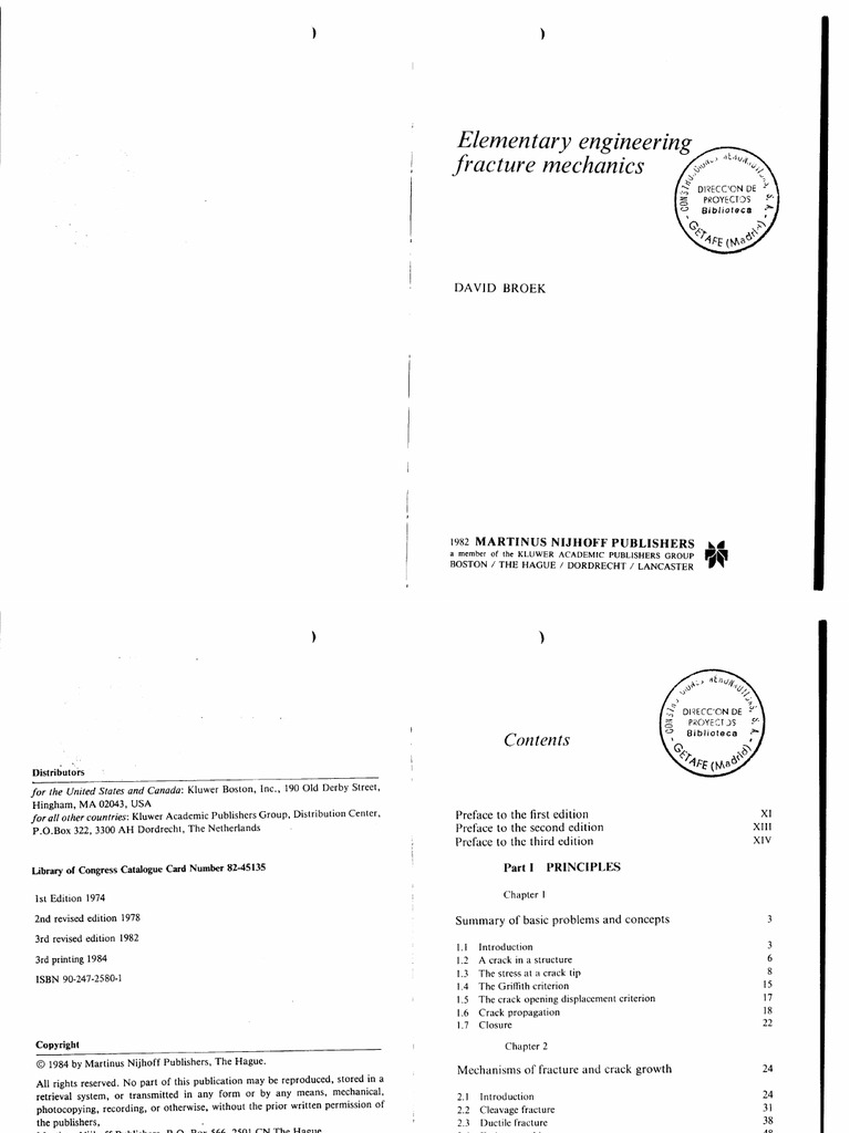 Elementary engineering fracture mechanics [ハードカバー] Broek， D. Elementary engineering fracture mechanics [ハードカバー