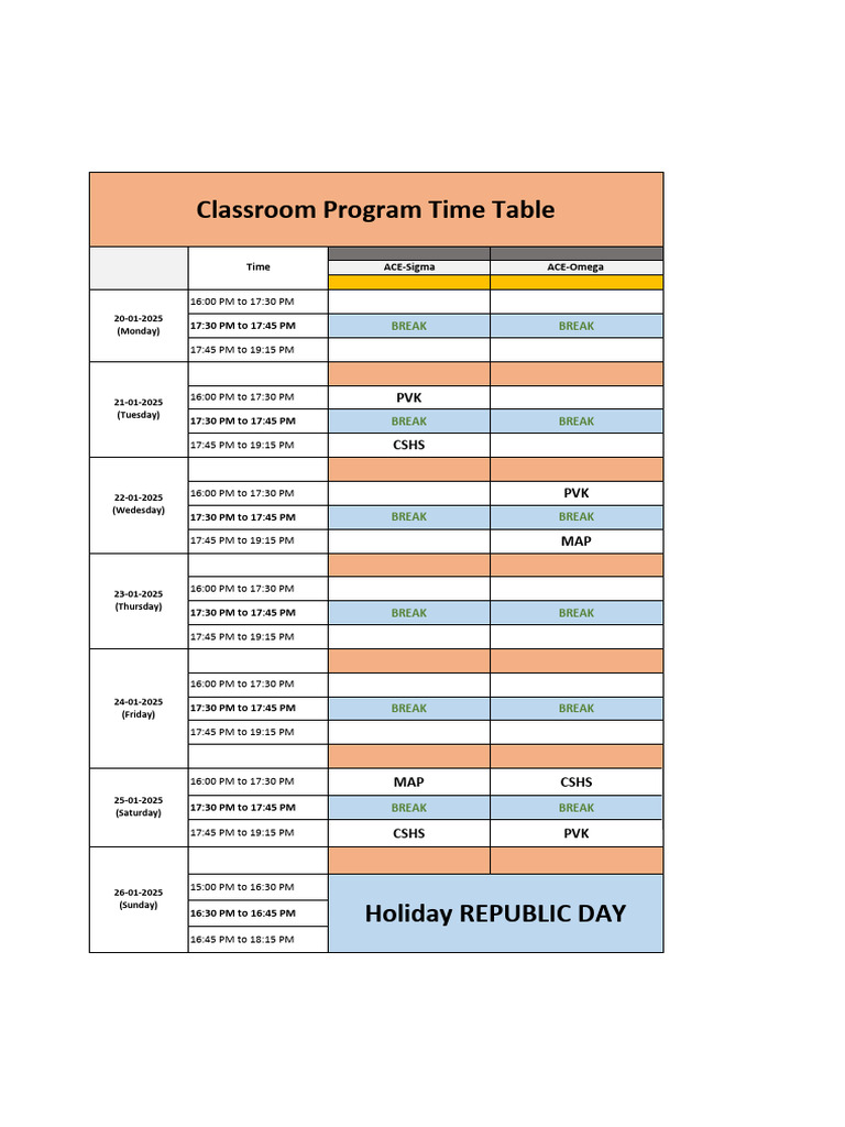 Grade 12 Internal Timetable 2025 | PDF