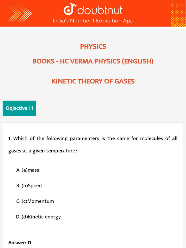 Kinetic Theory of Gases: Key Concepts | PDF | Gases | Temperature