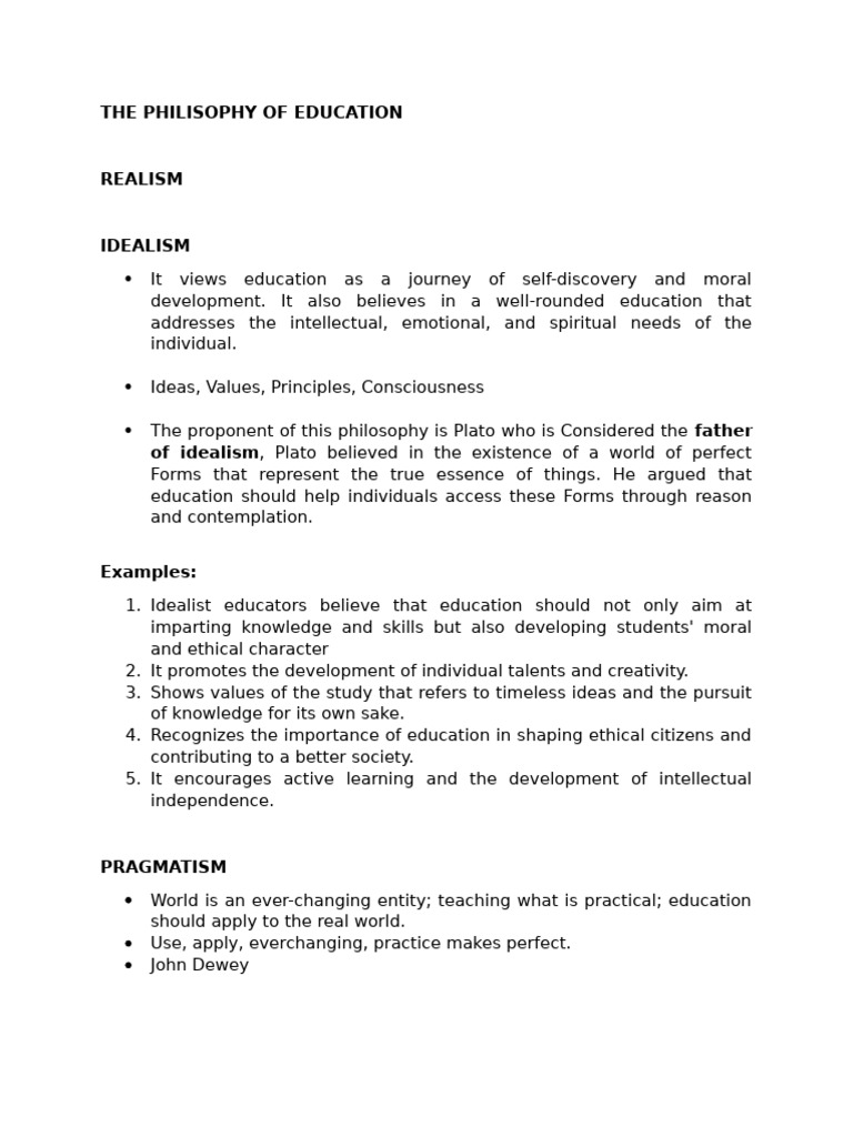 Educational Philosophies Explained | PDF | Utilitarianism ...
