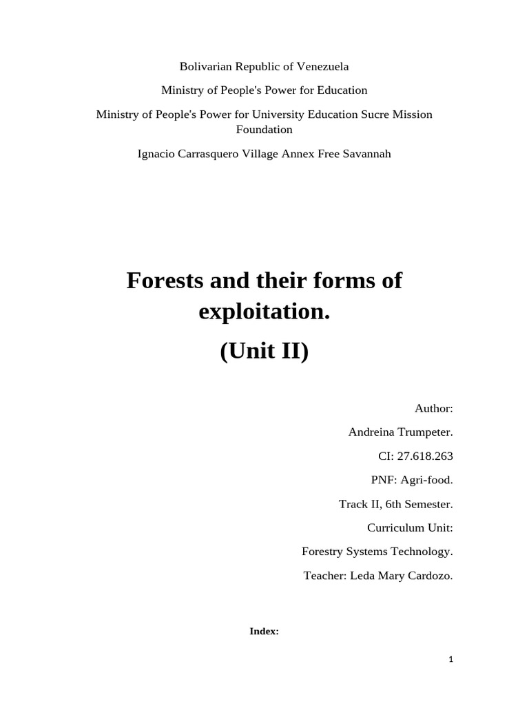 UNIT II Forest Systems Technology..docx | PDF | Forests | Forest Management