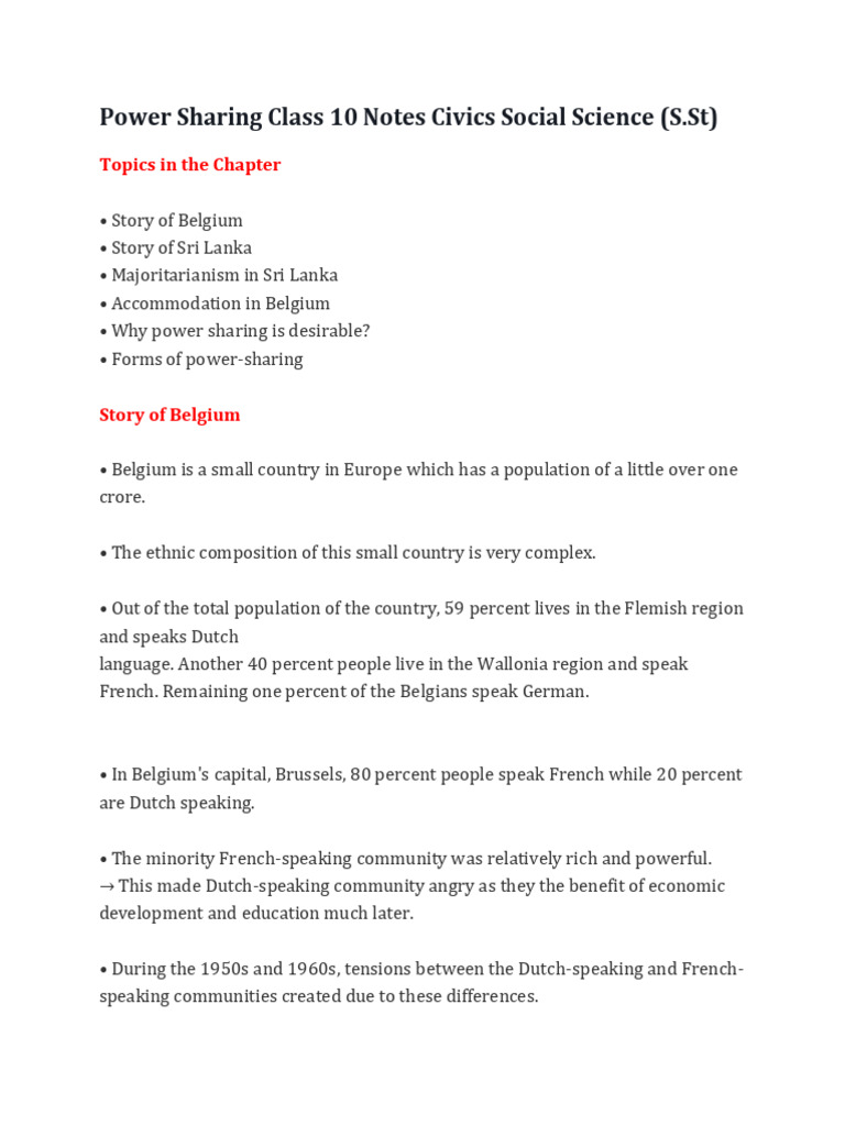 Power Sharing in Belgium and Sri Lanka | PDF | Sri Lanka | Belgium
