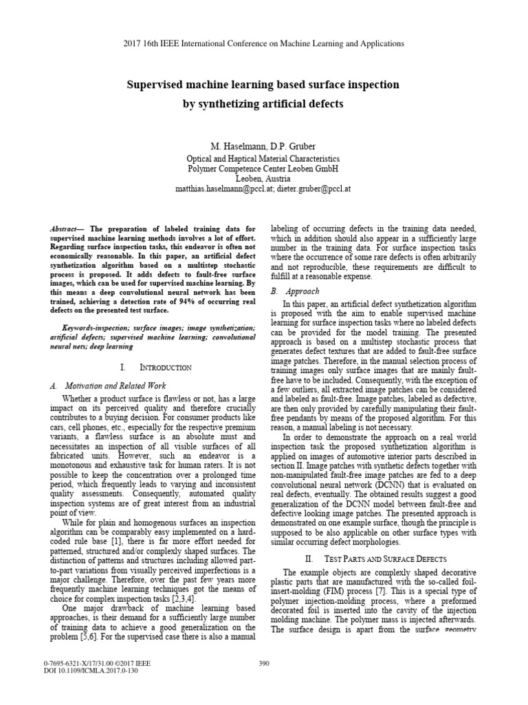 Deep Learning for Surface Defect Detection | PDF | Machine Learning ...