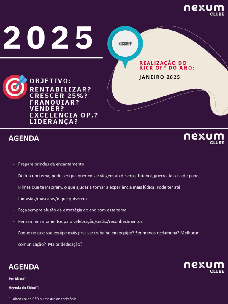 Kickoff 2025: Planejamento e Estratégias | PDF | Gestão de recursos ...