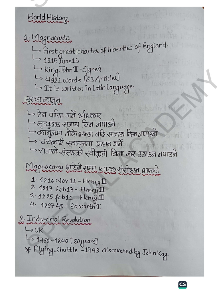 GK Notes - World History by Special Academy | PDF