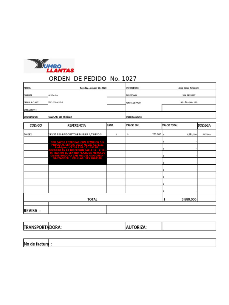 Op 1027 Allantas 28 de Enero | PDF