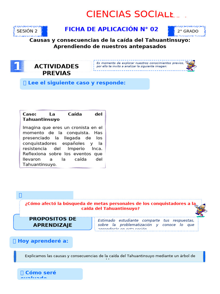 Ficha 2 - CC - Ss 2do-1 | PDF | Imperio Inca | España